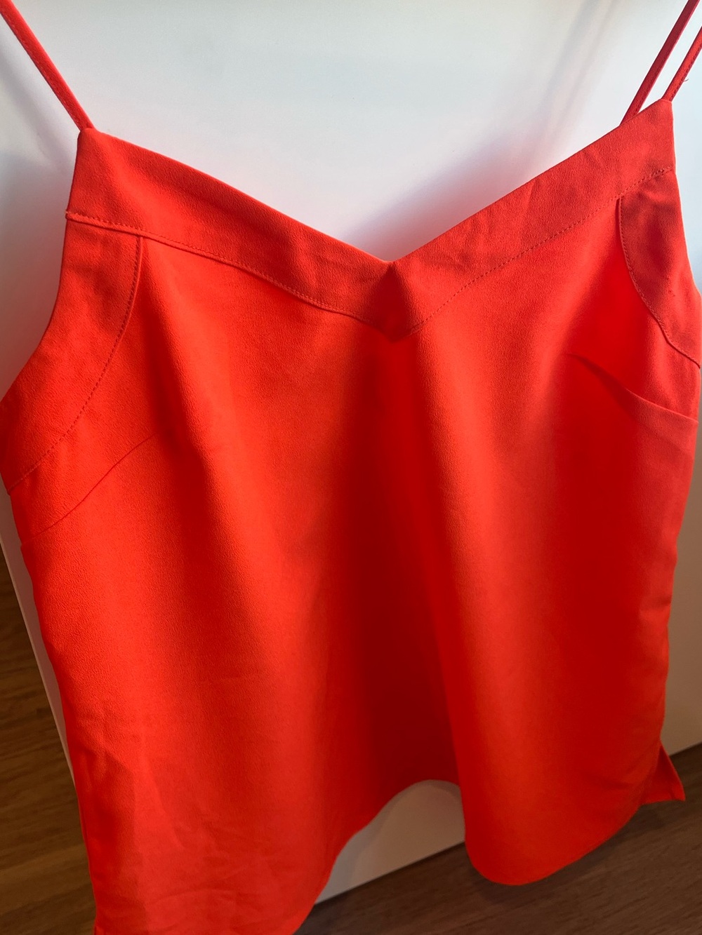 Topshop Orange V-Neck Cami Tank Top Size 4 Adjustable Straps